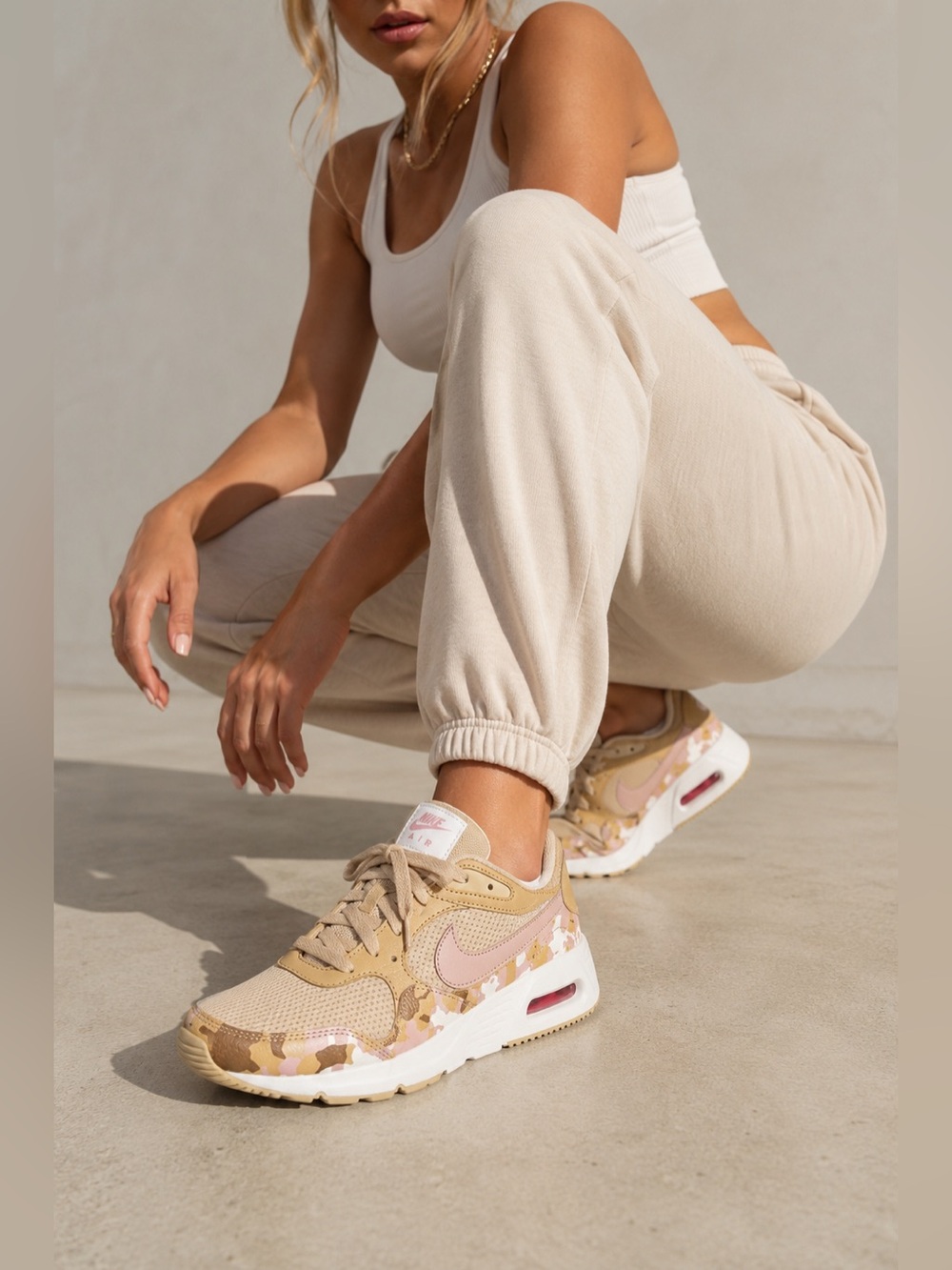 Nike Air Max SC Athletic Training Shoes In Sesame/Pink Oxford-sail